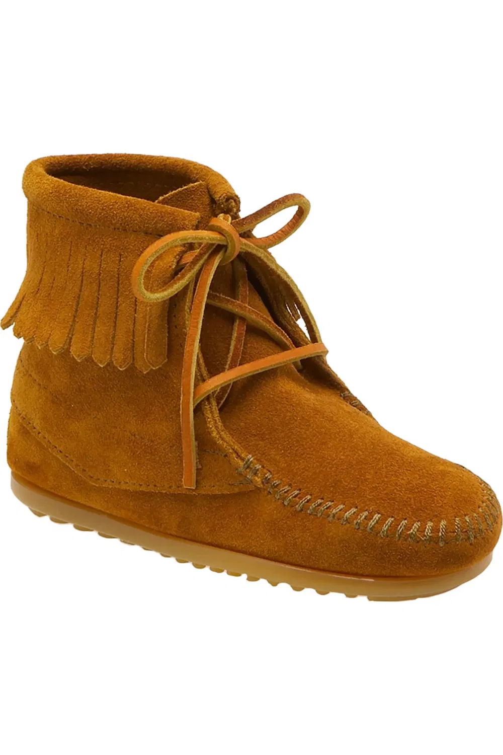 Детские ботинки с бахромой Fringe Boot Minnetonka, коричневый