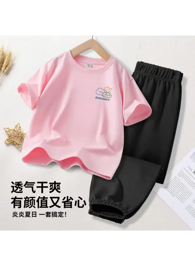 Jeanswest Комплект футболка с коротким рукавом и брюки от комаров, розовый — фото 2