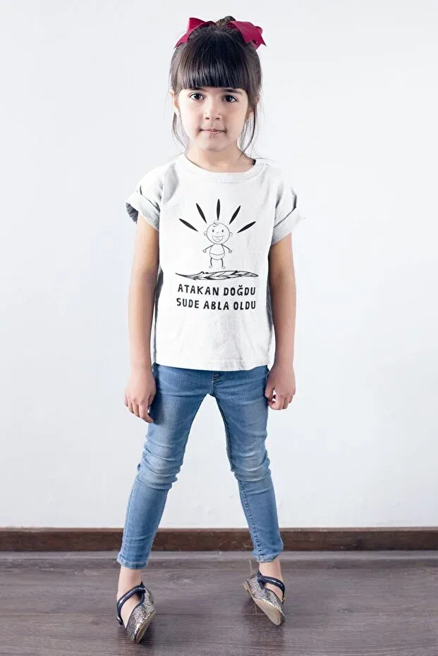Детская футболка для девочек с принтом Personalized Name Printable T-Shirt Asilcomkids, White — фото 4