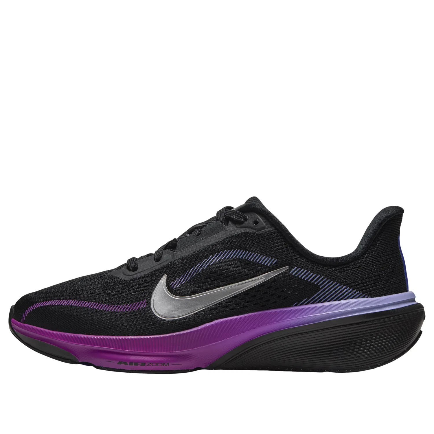 Детские кроссовки с сетчатым верхом Pegasus 42 'Black Violet Vivid Purple' Nike, Black/Persian Violet/Vivid Purple/Metallic Silver