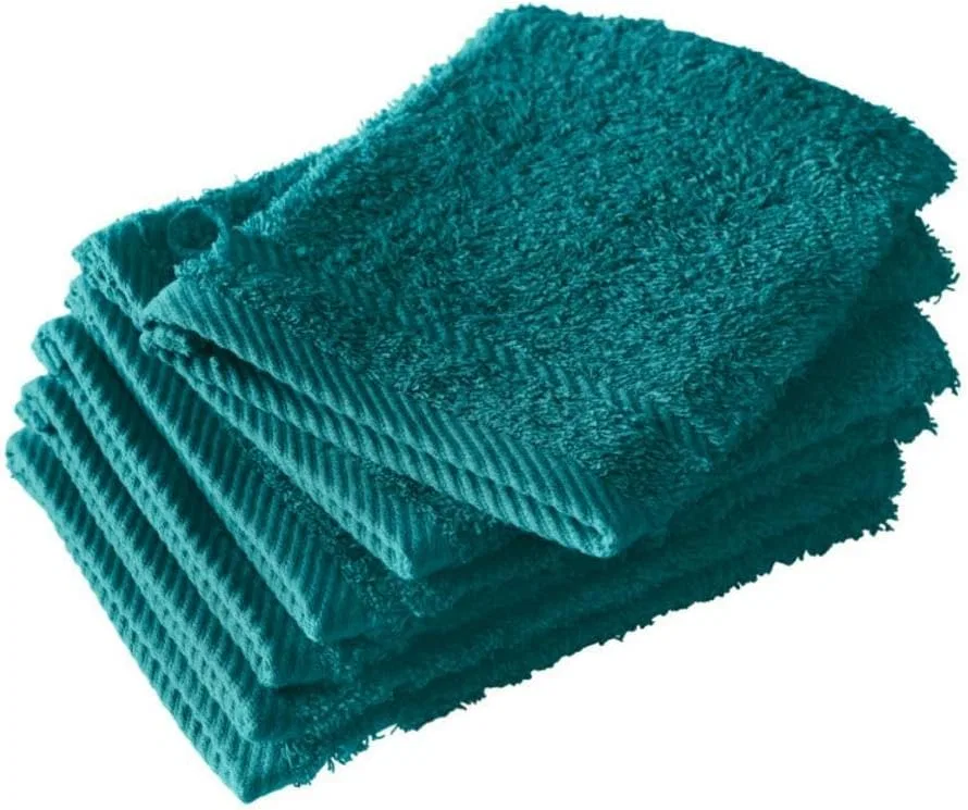 Мочалка Cotton Wash Mitt, De Witte Lietaer, набор 6 шт, 15x21 см, Turquoise