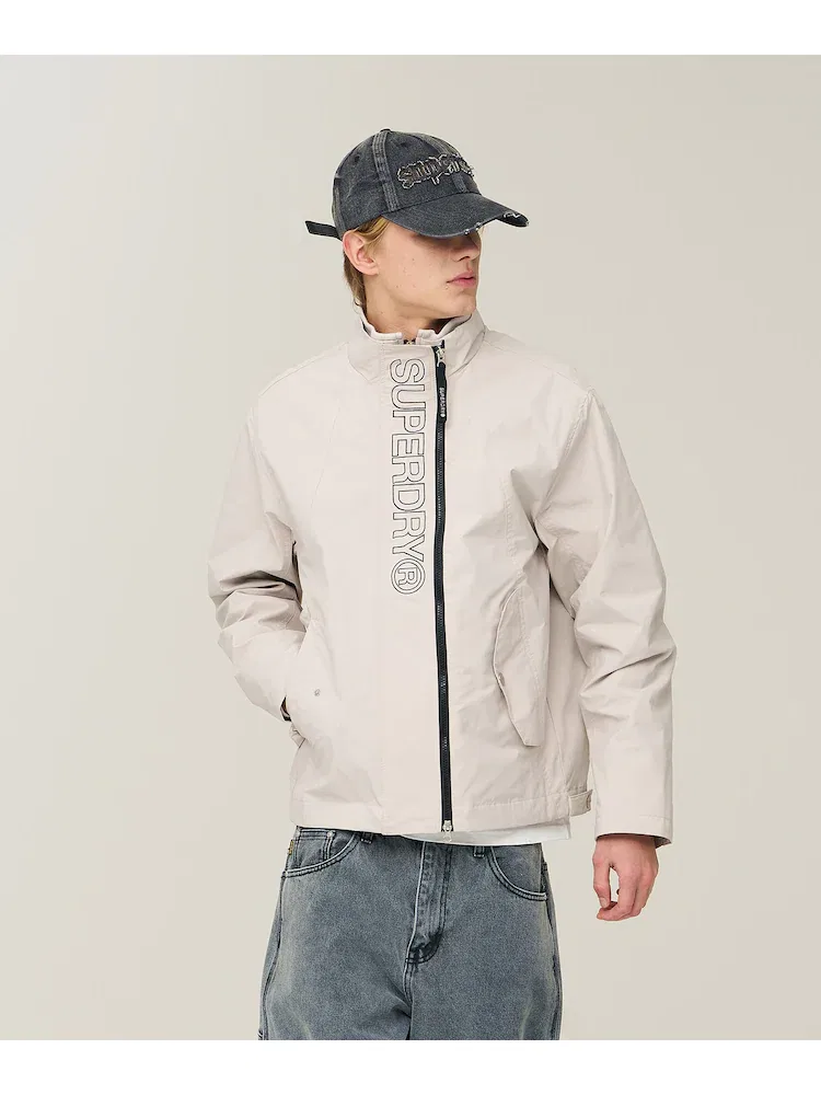 Куртка-ветровка с высоким воротником, Windbreaker SUPERDRY, Grey Beige
