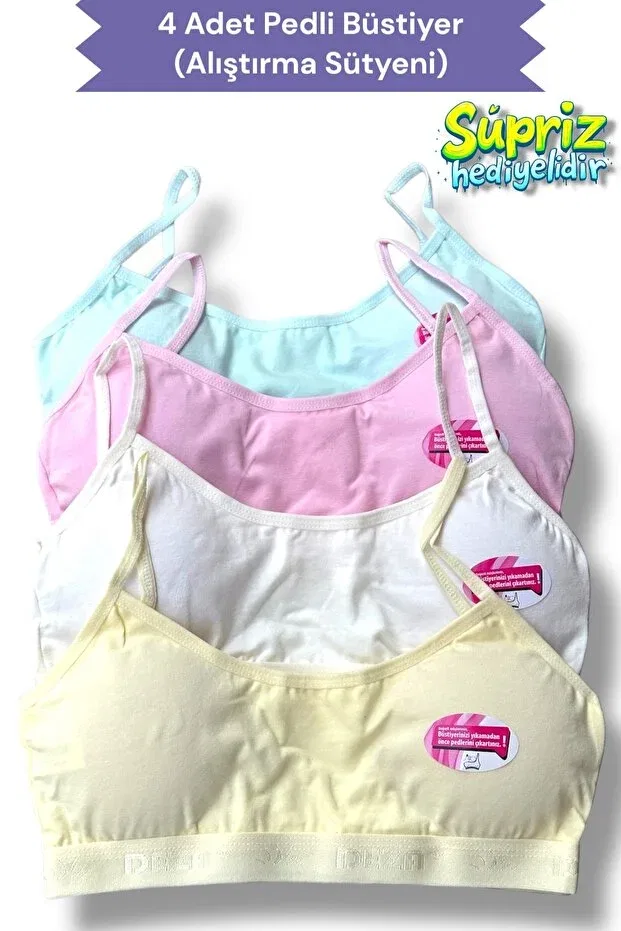 Детский бюстгальтер для девочек с бретельками-спагетти No Underwire Dondeza, Multicolor
