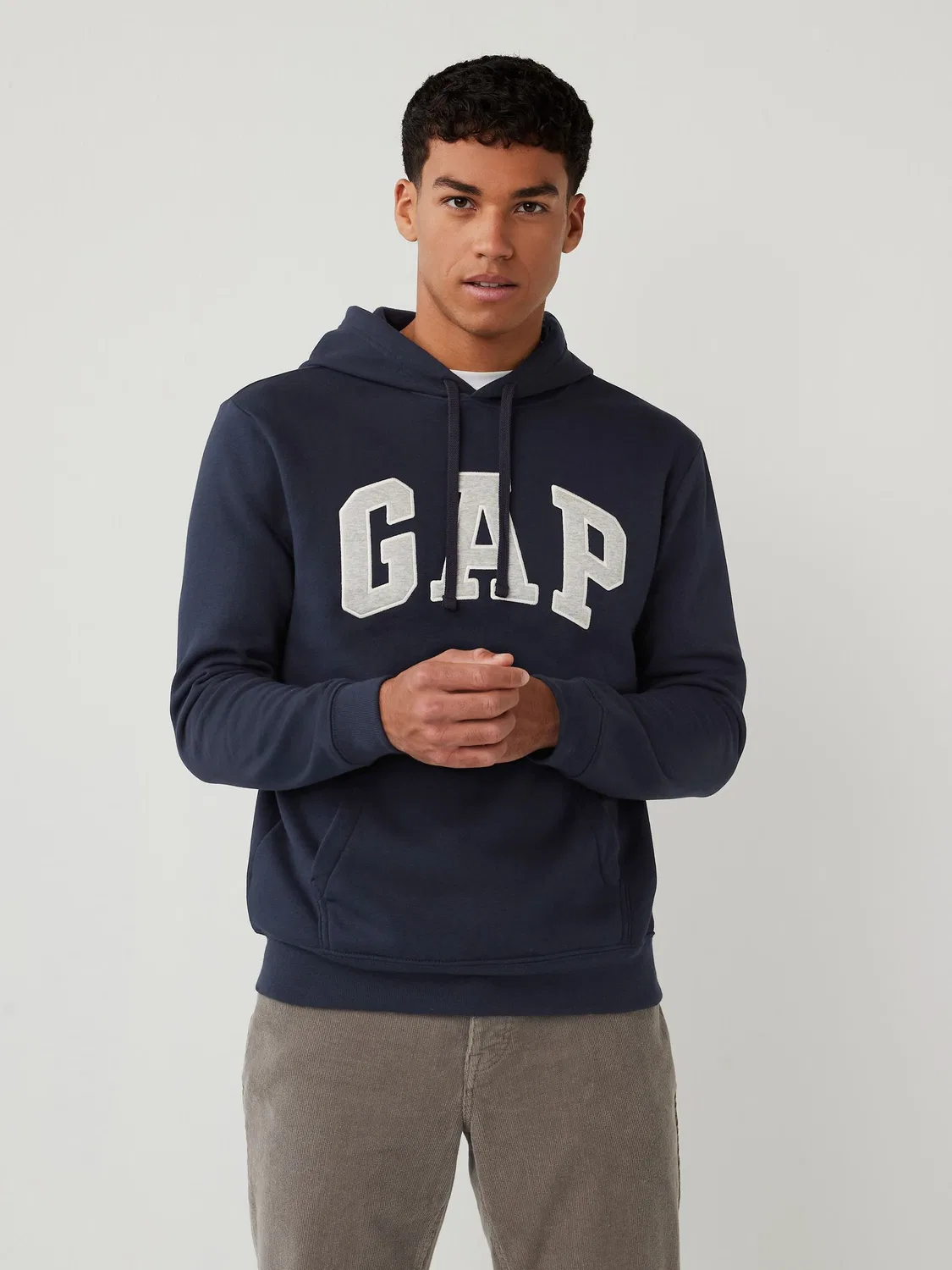 Худи Gap Navy Blue Overhead Logo Fleece Lined Hoodie, темно-синий