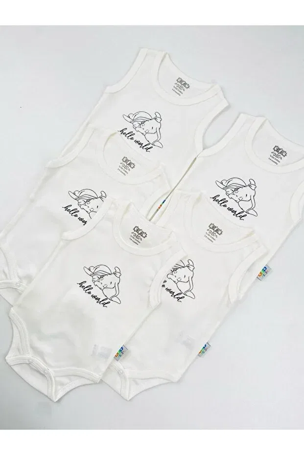 Детское боди с принтом 5 шт Hello World Unisex Baby Athlete Body Efu Baby, White — фото 4