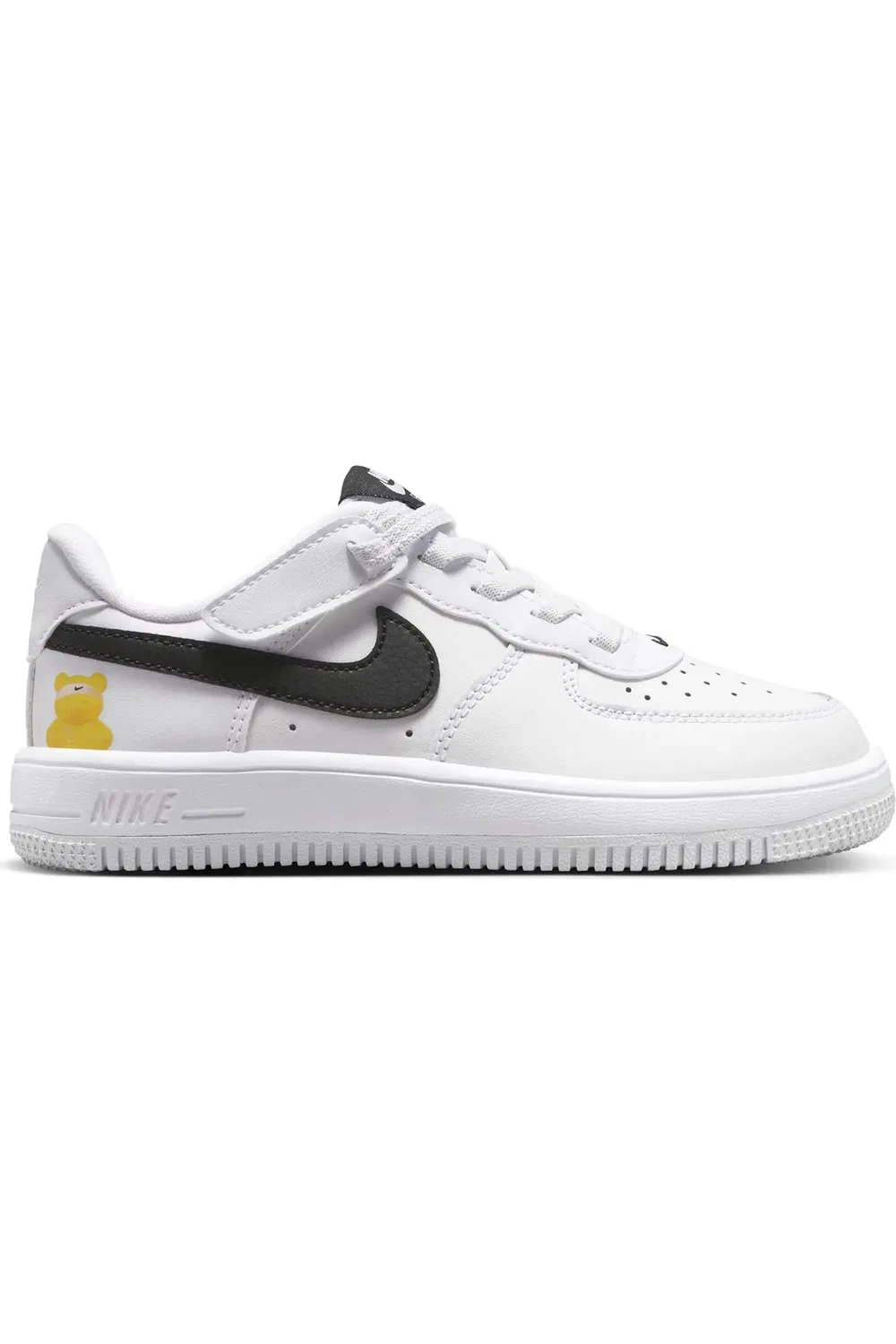 Детские кроссовки баскетбольные с эластичными шнурками Force 1 Low EasyOn Nike, белый/черный — фото 3