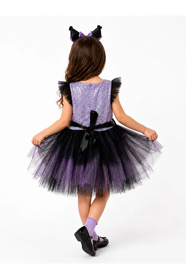 Детское платье для девочек с пайетками Kuromi Tutu Dress Tinytrends, Purple — фото 4