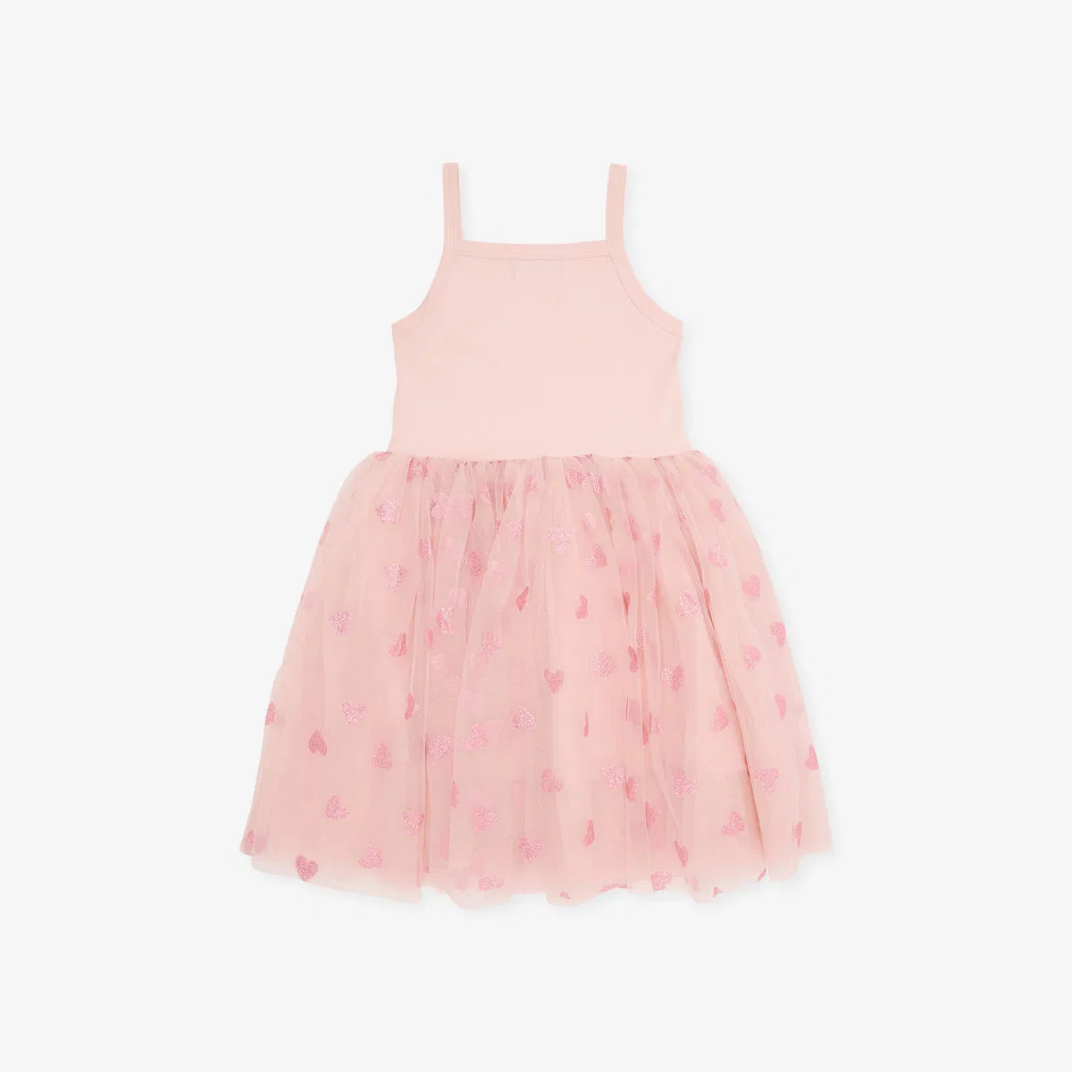Платье-пачка glitter-hearts из хлопковой смеси, 1-8 лет Bob & Blossom, бледно-розовый — фото 3