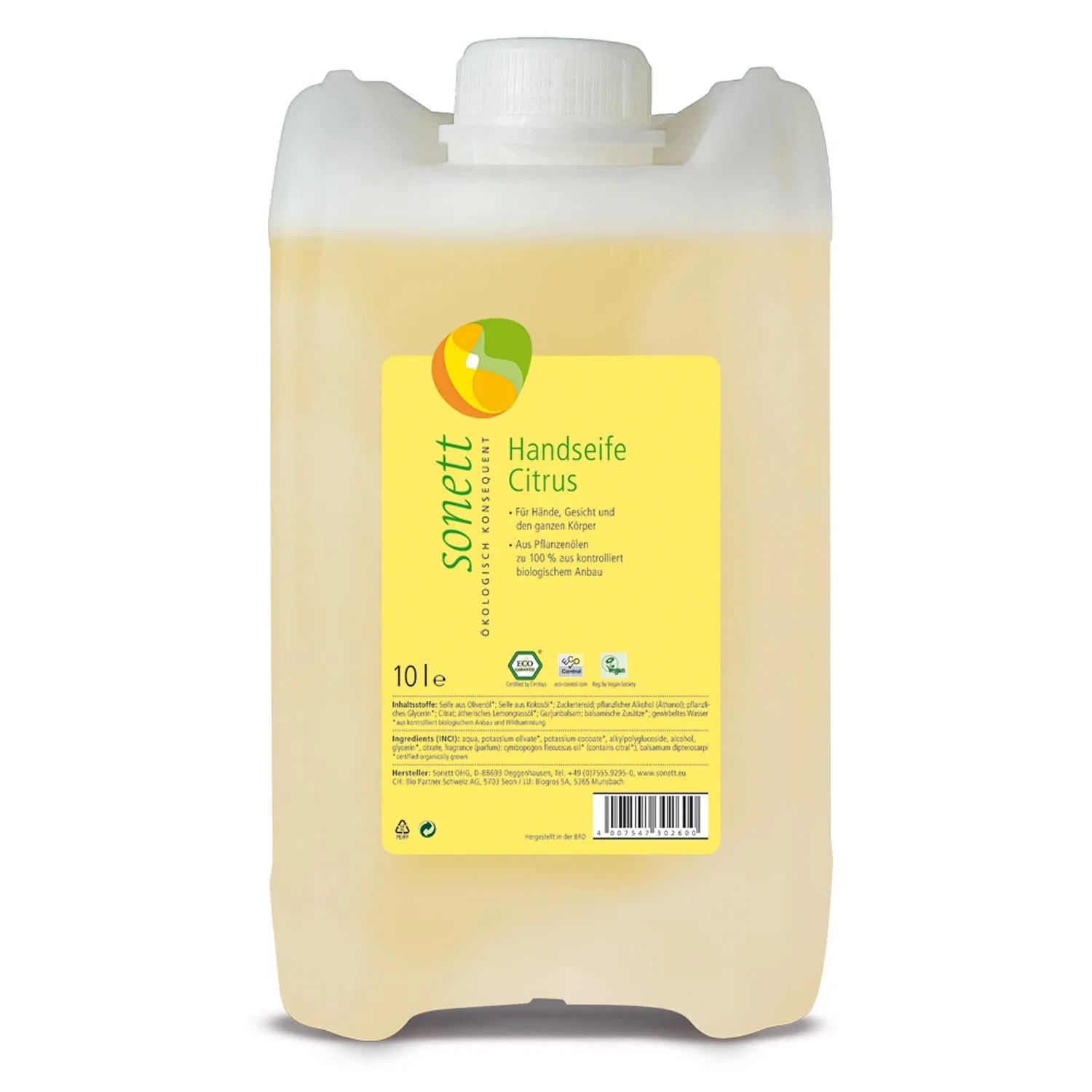 Жидкое мыло для рук Citrus, Sonett, 2 x 10 л