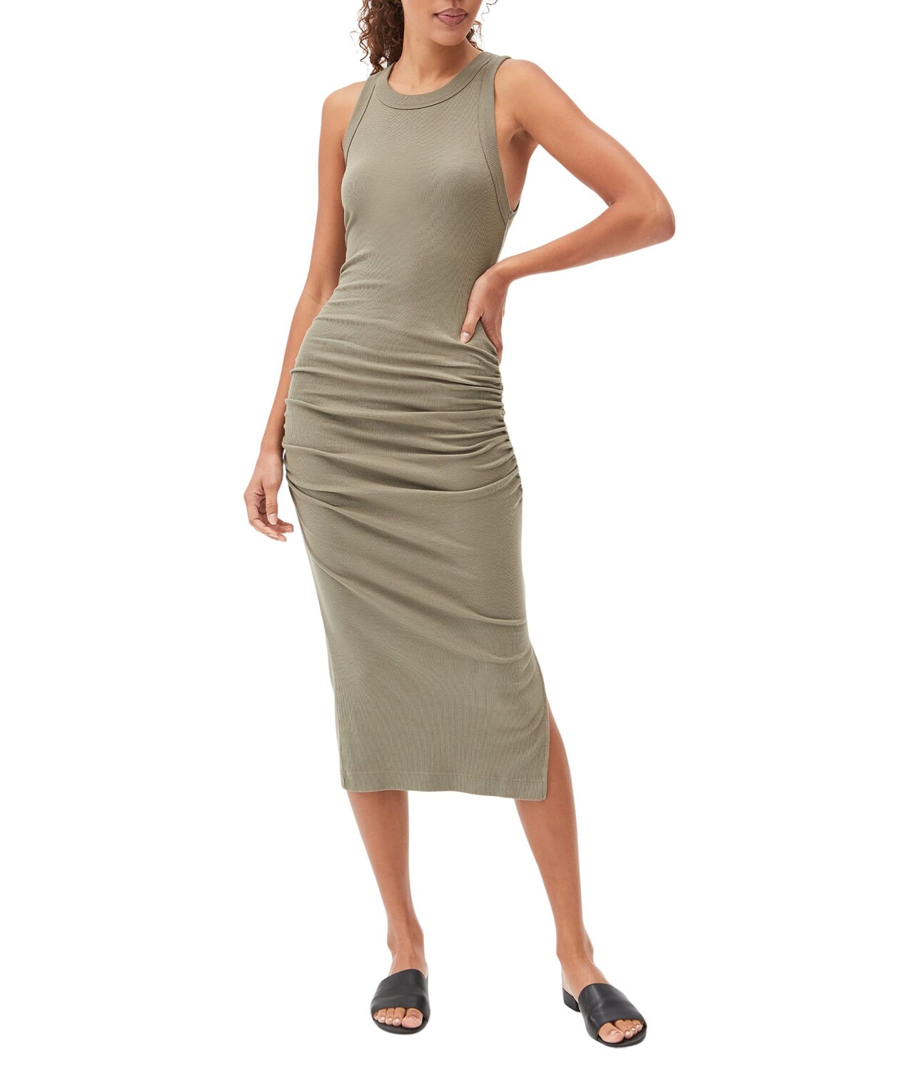 

Платье Michael Stars, Wren Ultra Rib Midi Dress with Slit