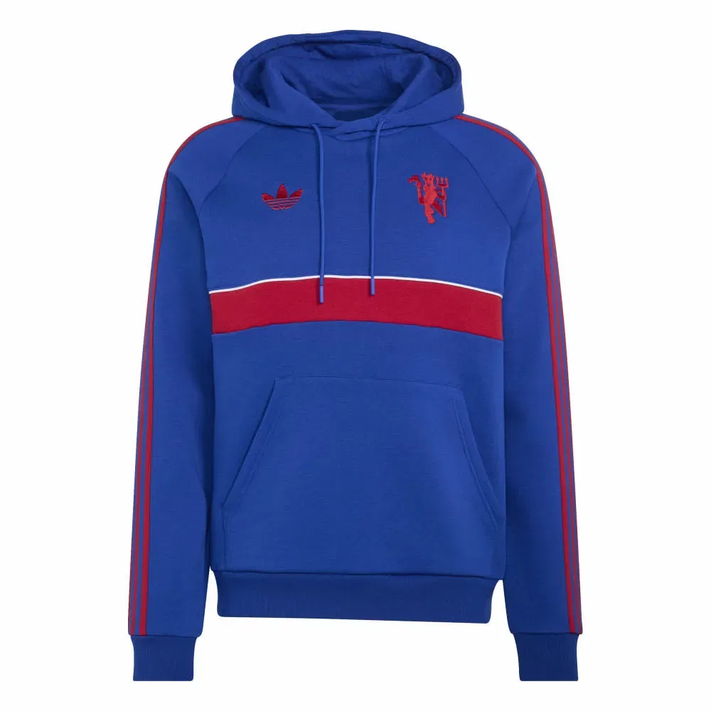 Мужской худи с принтом Manchester United Originals Adidas, Blue — фото 3