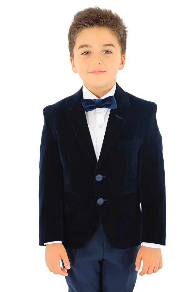 Детский пиджак для мальчиков вельветовый Sirri, Navy Blue — фото 4