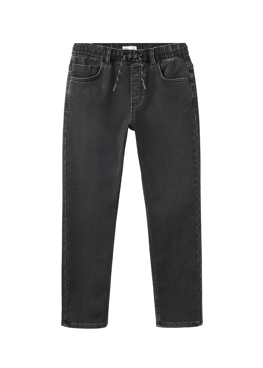 Детские джинсы MANGO KIDS Regular Jeans 'COMFY' черного цвета