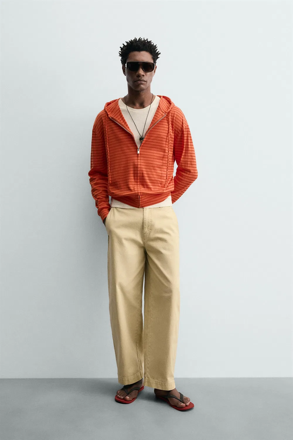 Полосатая толстовка ZARA, Orange