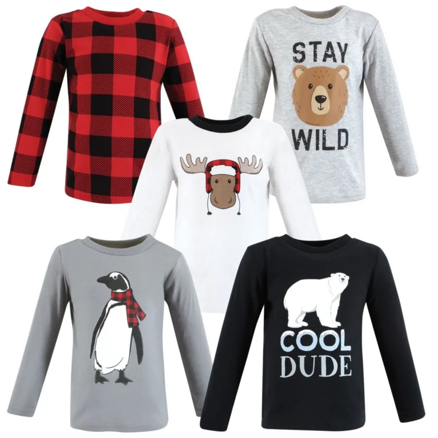 Повседневные рубашки с длинными рукавами Hudson Baby, Winter Penguin Moose