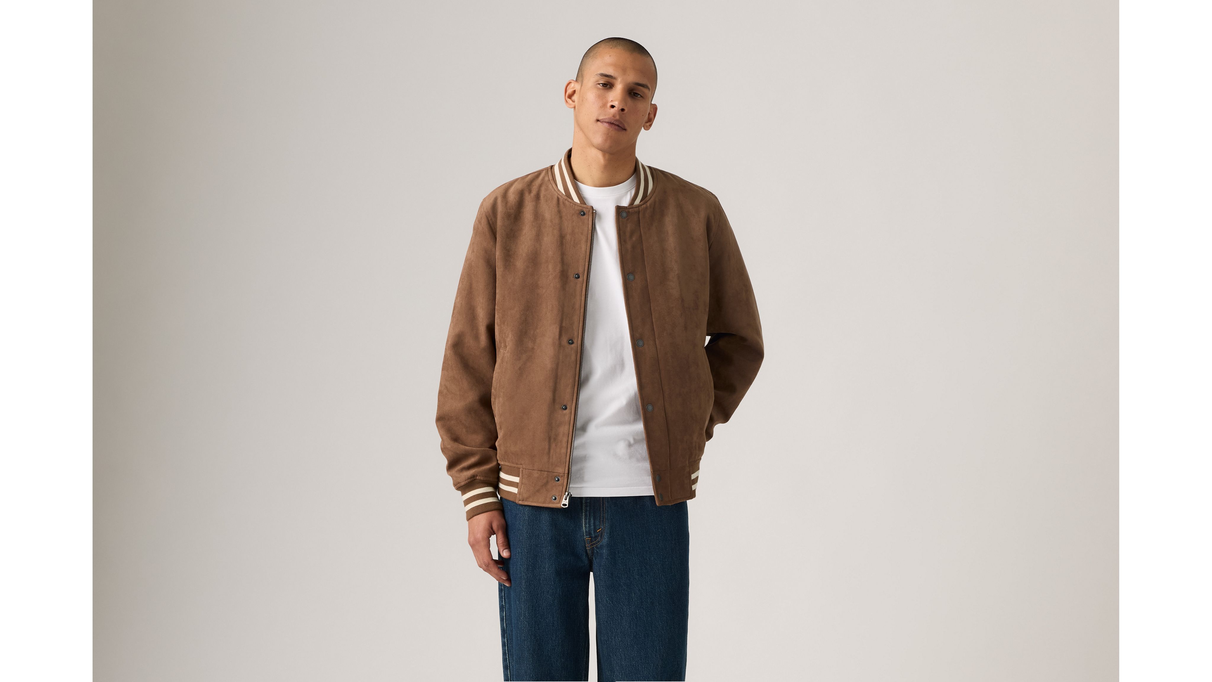 

Университетская куртка из искусственной замши Levi's, Cognac - Brown