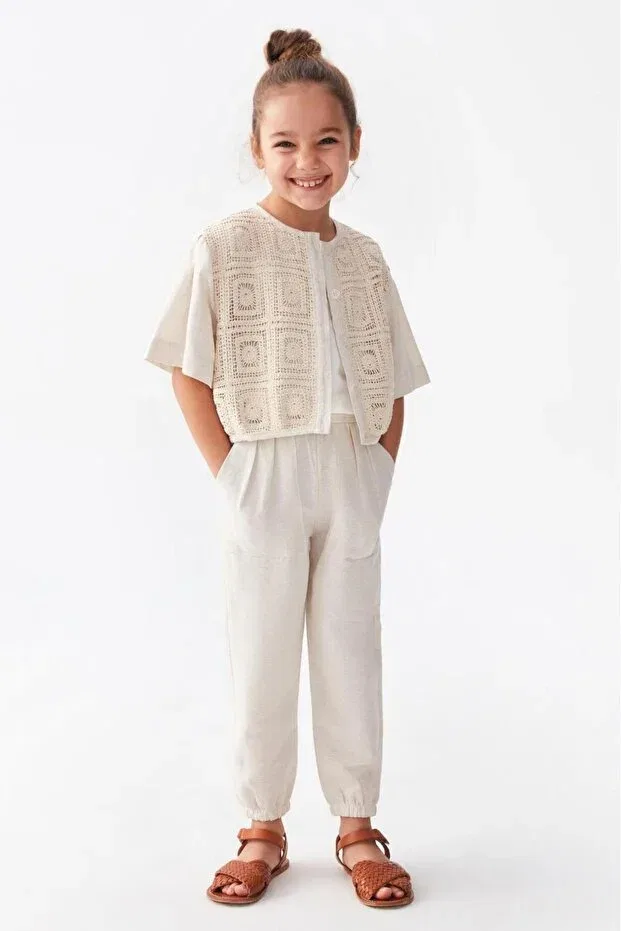Детская куртка для девочек льняное Nk Kids, Nude Color