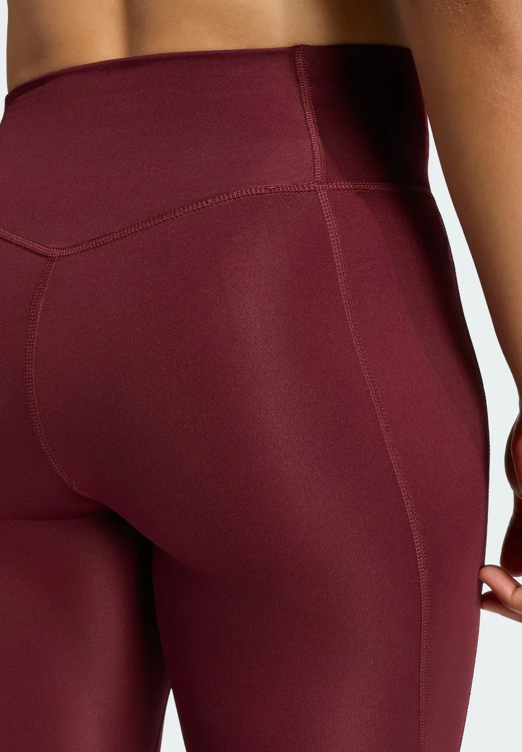Леггинсы Adidas Optime Essentials с потайными карманами, полной длины - леггинсы Adidas Performance, Maroon — фото 3
