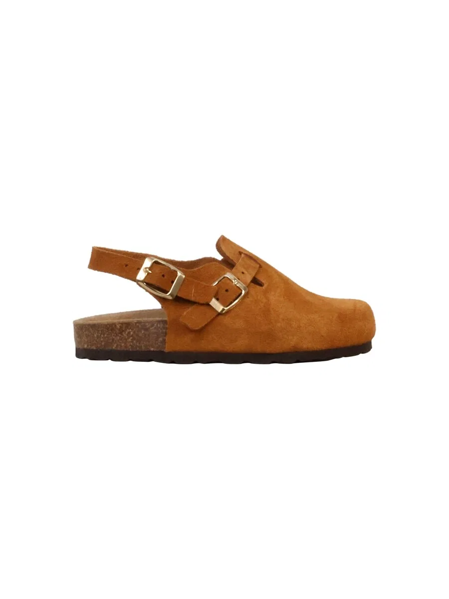 Тапочки The Divine Factory 'Kinder-Pantolette aus Leder Noga Boreali BS Edge' коричневого цвета — фото 2