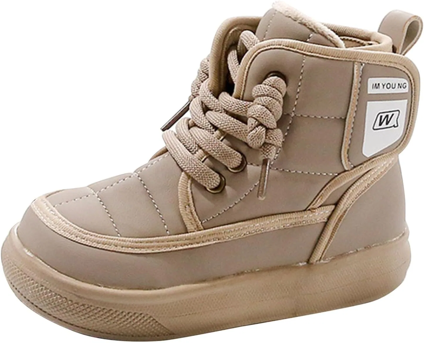 Детские зимние ботинки для мальчиков и девочек с утеплением и нескользящей подошвой, Beige