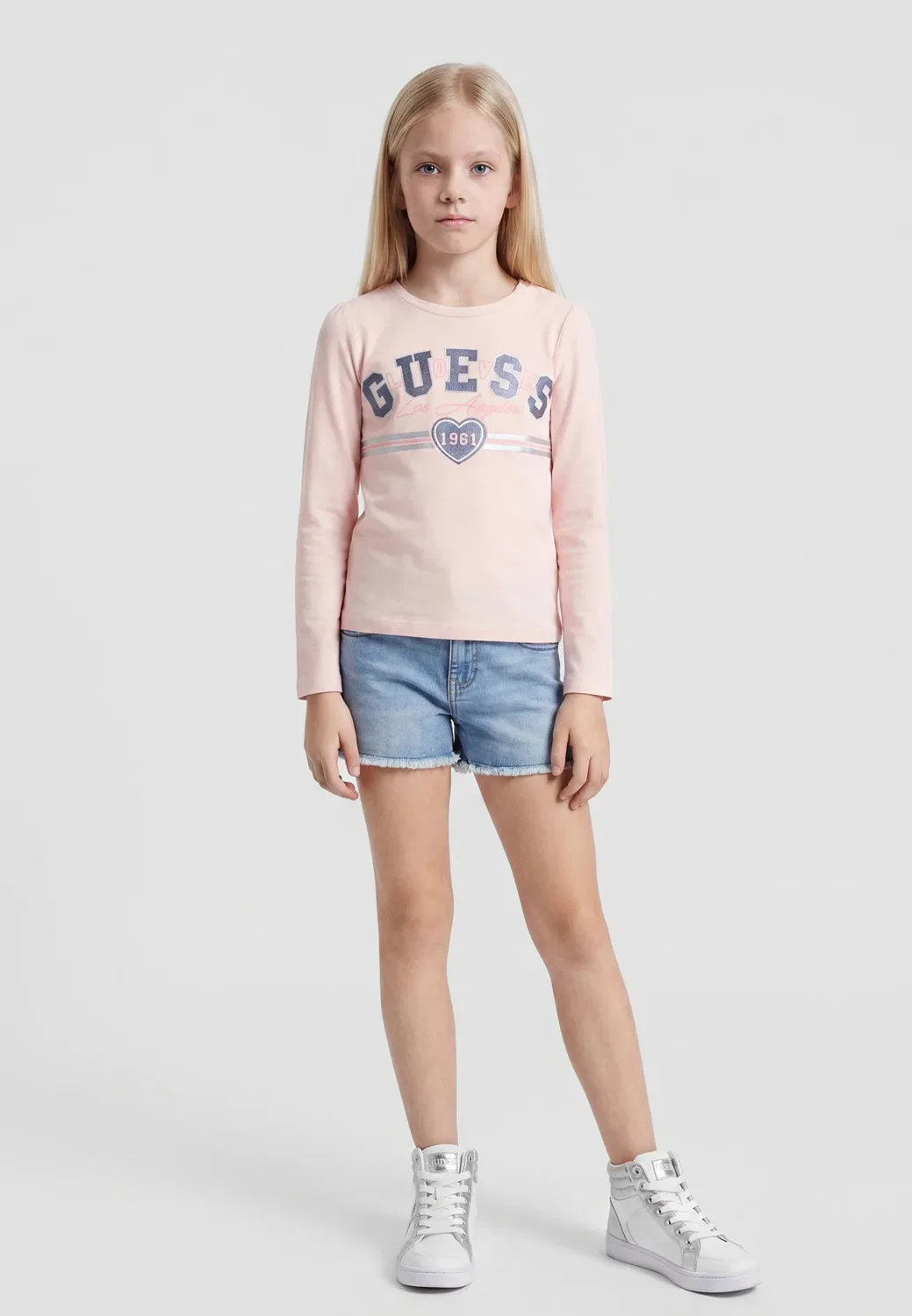 Логотип - футболка с длинными рукавами Guess, Blush Breeze