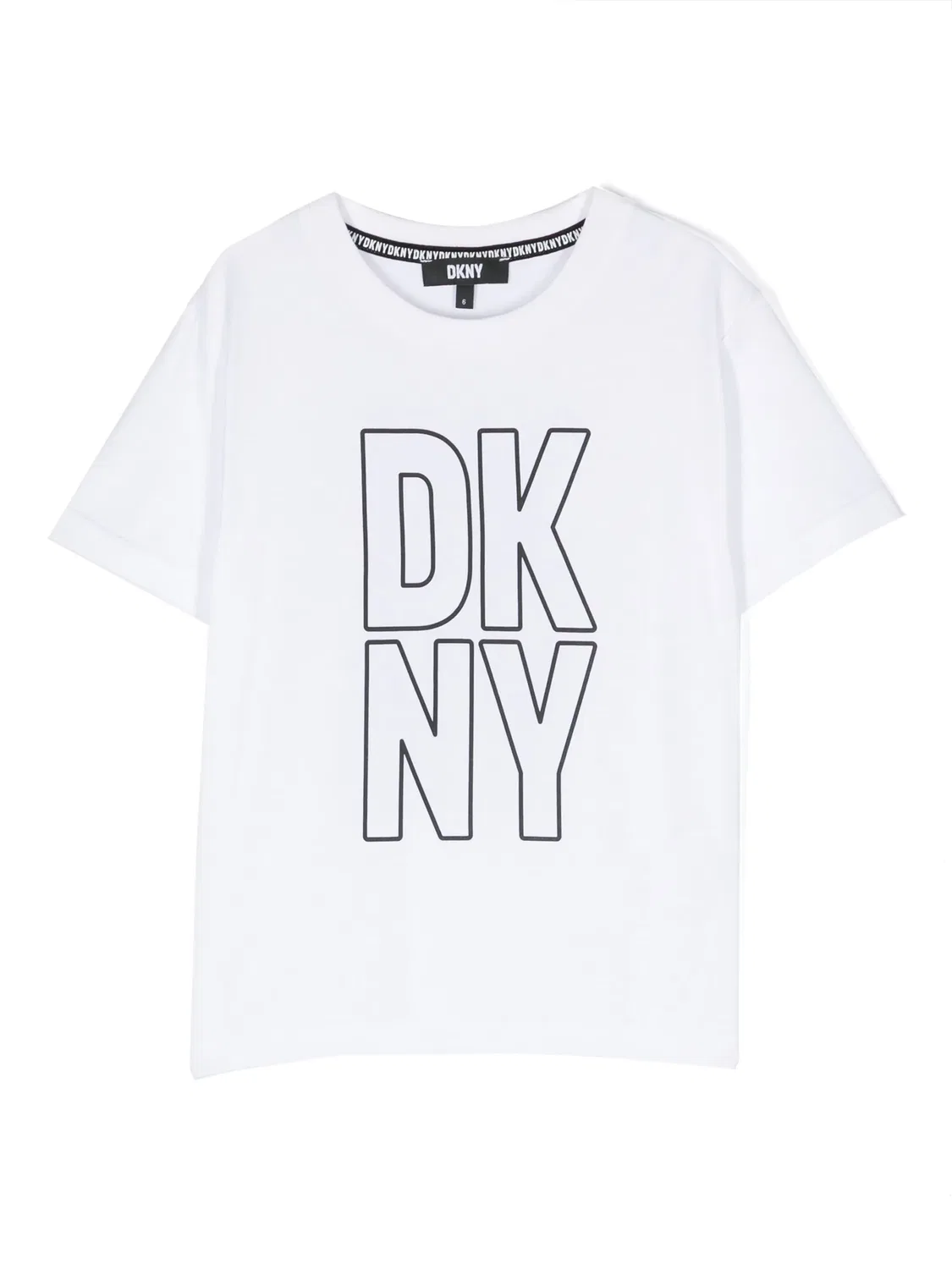 Футболка с логотипом из хлопка DKNY, белый