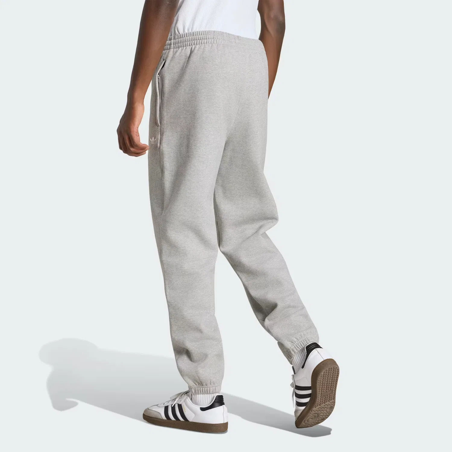 Мужские спортивные штаны из флиса Trefoil Essentials Adidas Originals, серый меланж — фото 2