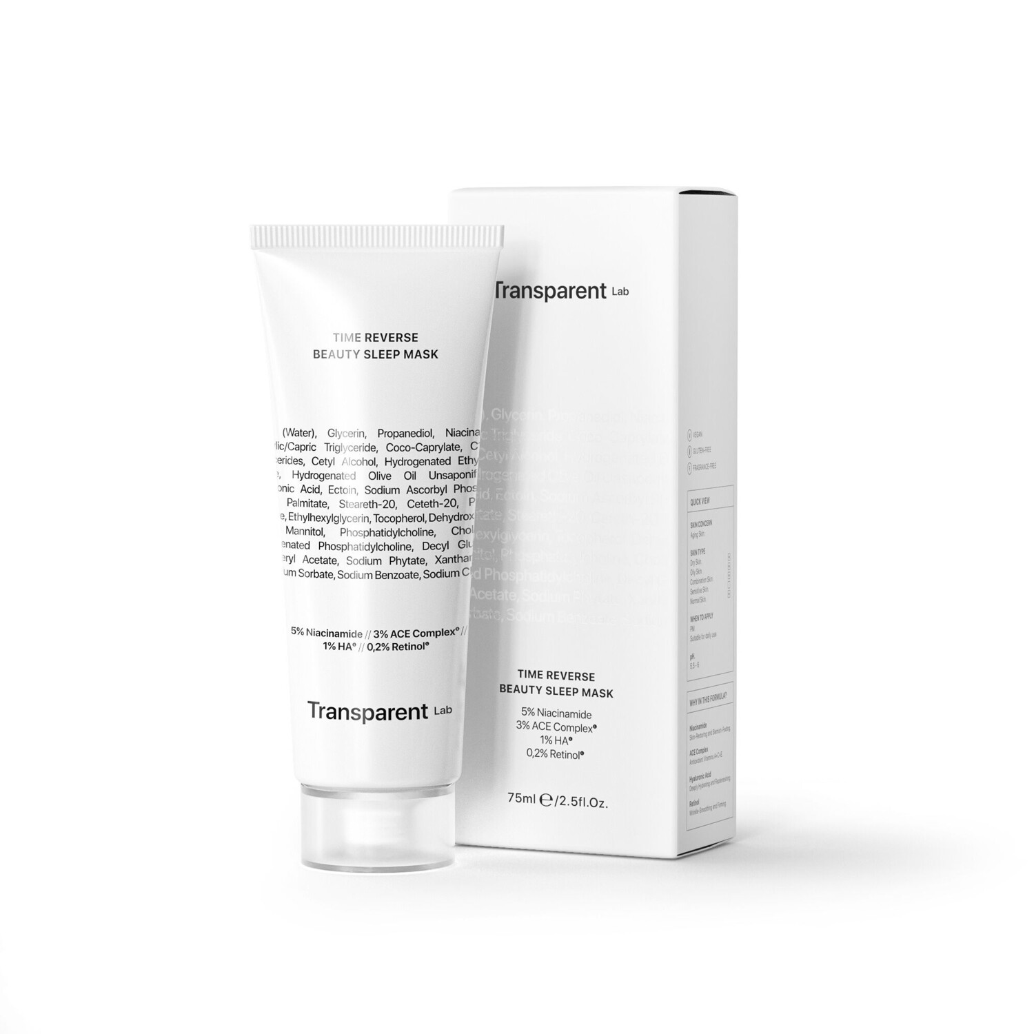 Маска для лица Transparent Lab — Time Reverse Beauty Mask антивозрастная ночная с ретинолом, 75 мл — фото 3