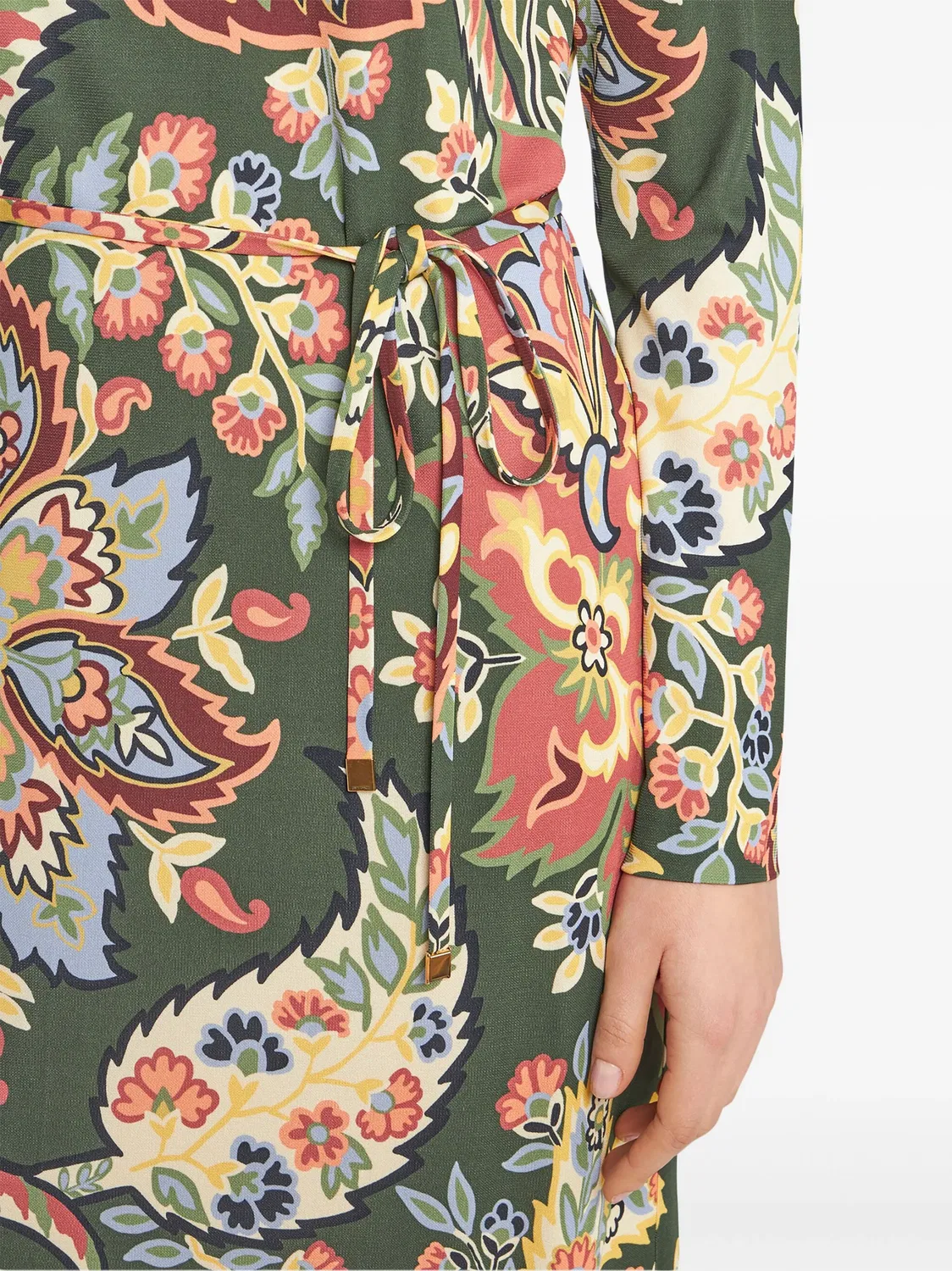 Платье с абстрактным узором ETRO, зеленый — фото 3