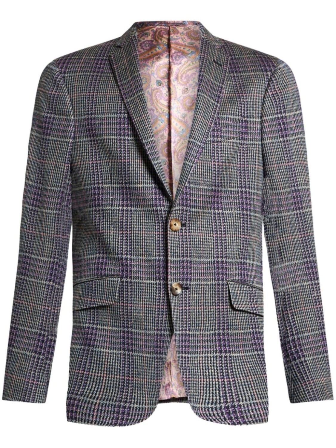 

Блейзер ETRO с узором «Принц Уэльский», серый