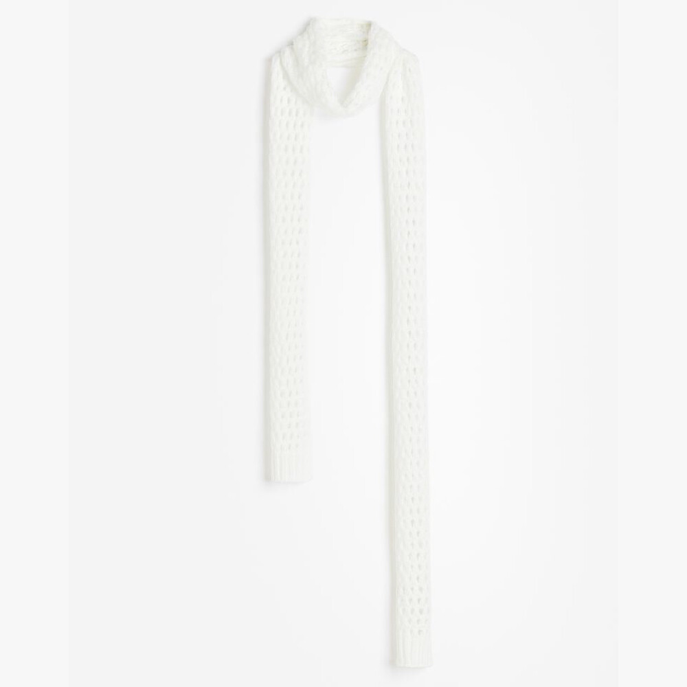 

Шарф H&M Narrow Hole-knit, кремовый