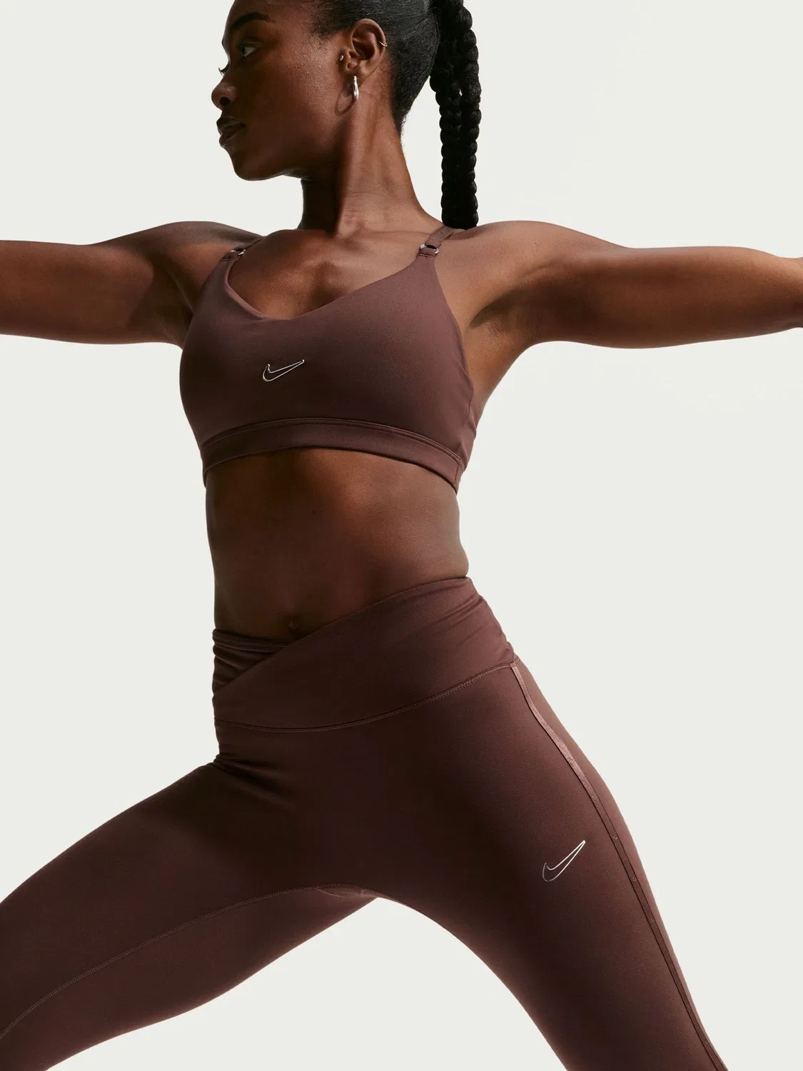 Леггинсы Nike One High Waisted Nike, шоколадно-коричневый — фото 3