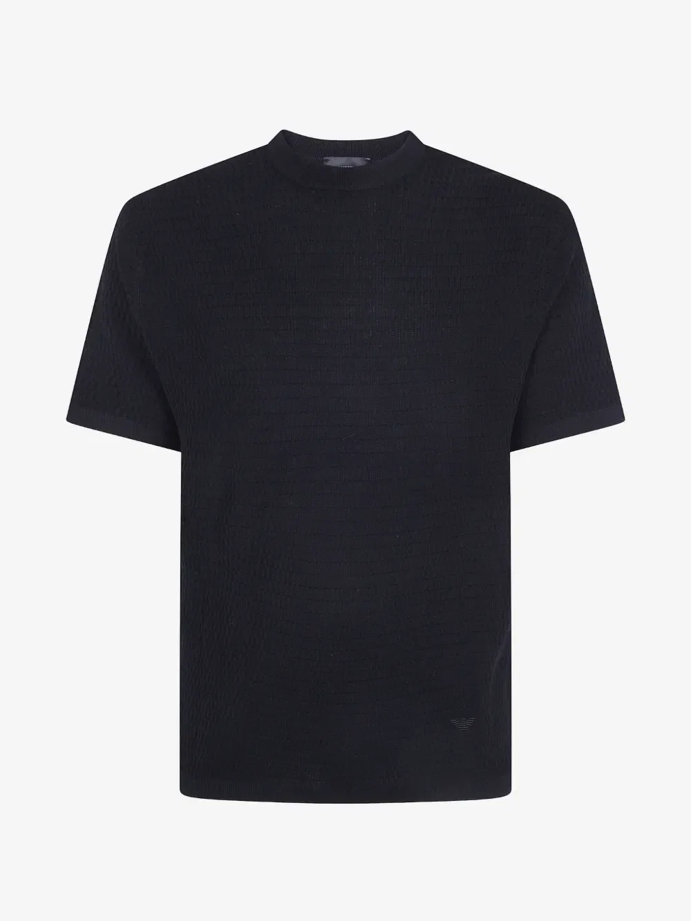 Футболка из текстурированной шерсти EMPORIO ARMANI, синий