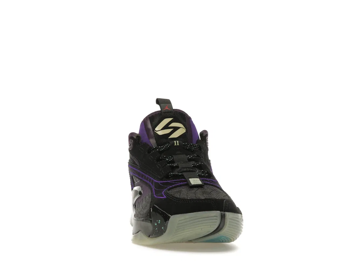 Детские кроссовки для мальчиков с принтом Jordan Luka 2 Jordan, Black/Grand Purple/Aurora Green/Glow — фото 2