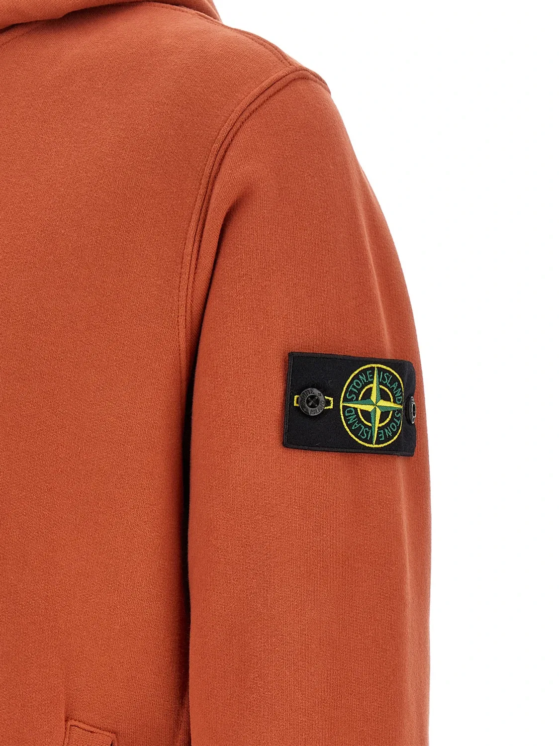 Худи с логотипом-значком Stone Island, оранжевый — фото 4