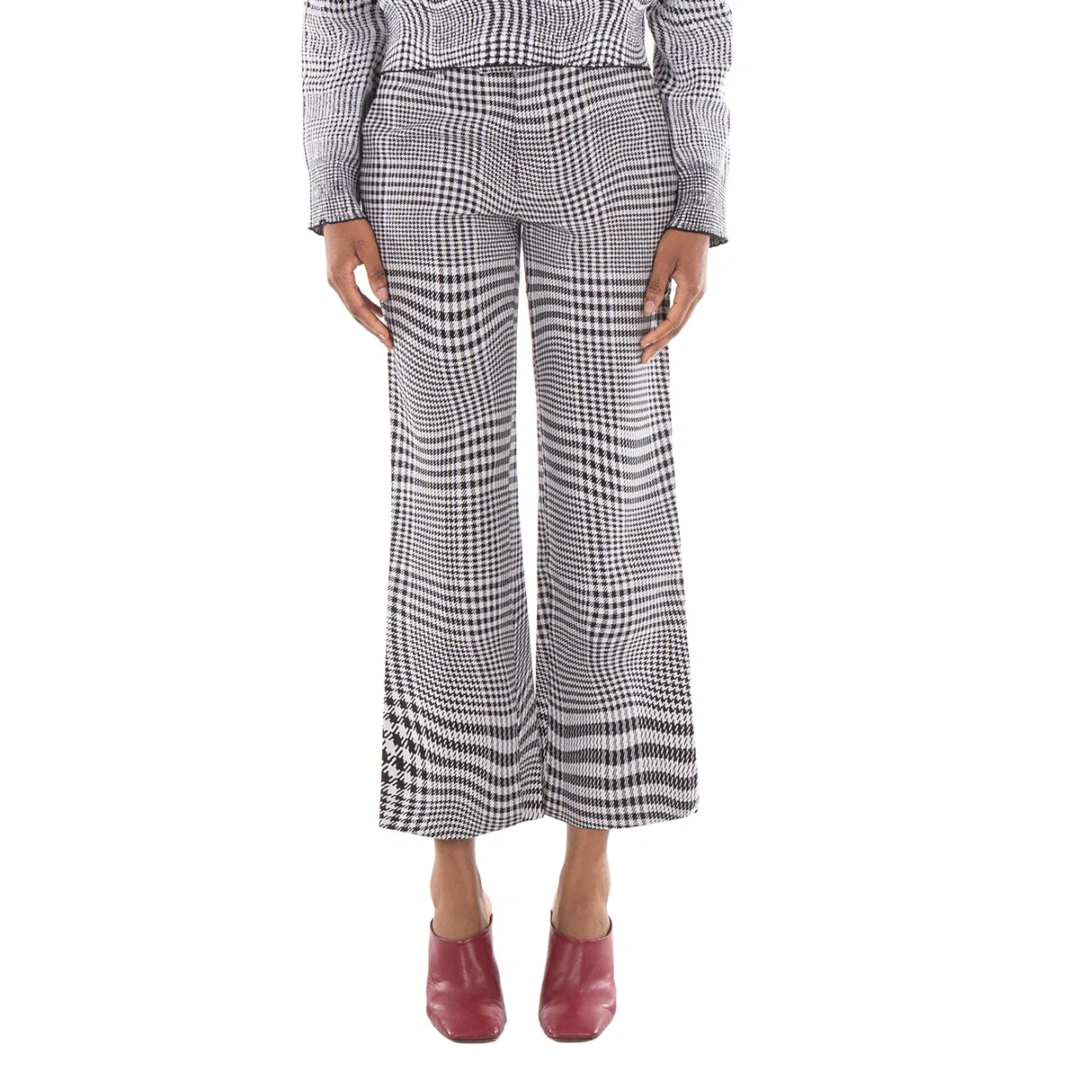 Брюки прямого кроя с принтом Monochrome Vintage Check Burberry, Monochrome Ip Pttn