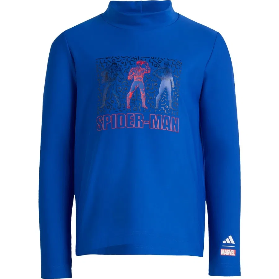Детская рашгард-футболка с принтом Marvel Spider-Man adidas, Синий
