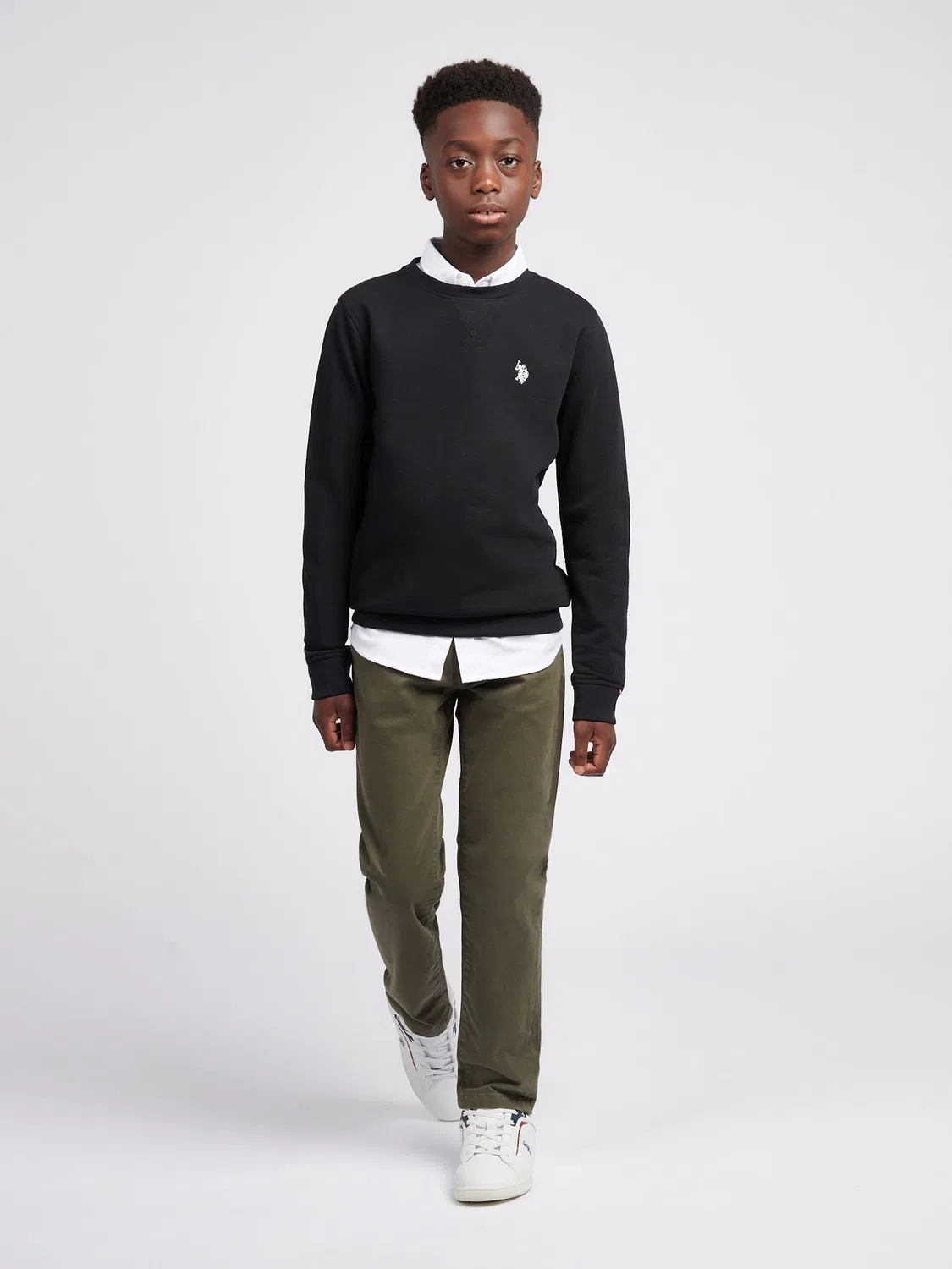 Свитшот с вышивкой Double Horsemen U.S. Polo Assn., черный — фото 3