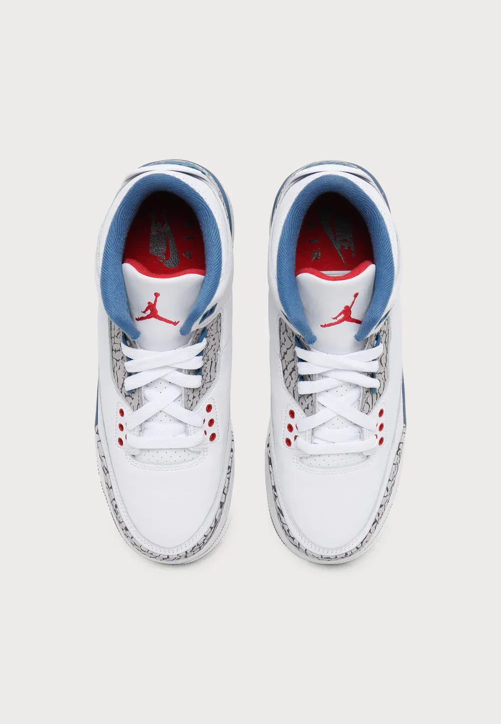 Air 3 retro - высокие кроссовки Jordan, White/Varsity Red/True Blue/Cement Grey/Anthracite — фото 4