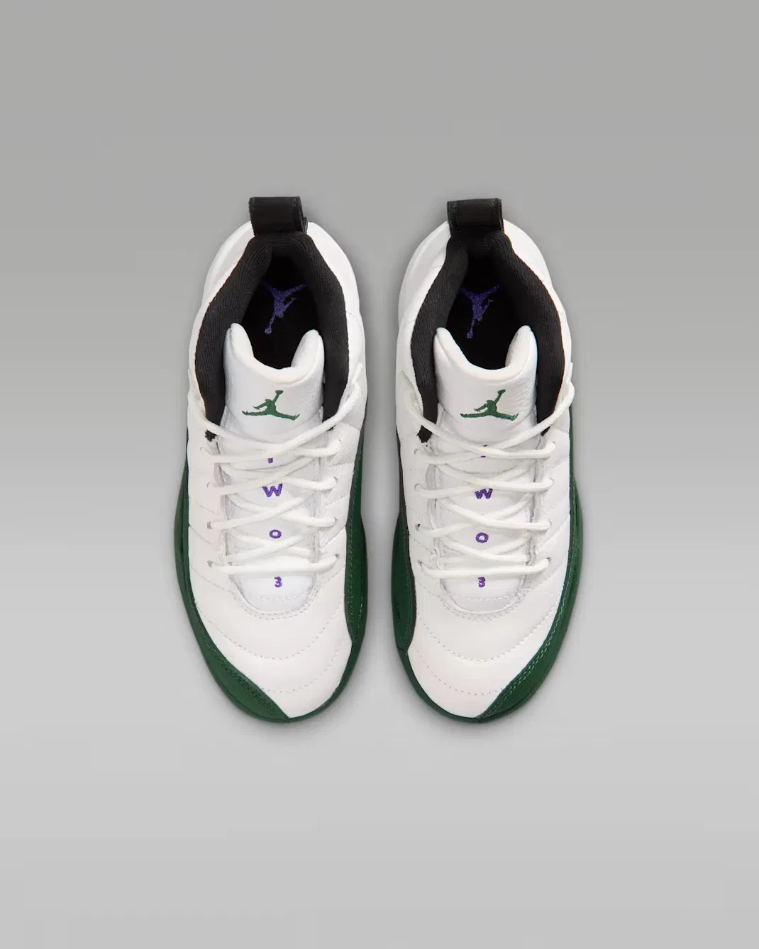 Детские кроссовки Jordan 12 Retro "Idols Become Rivals", Summit White/Fierce Purple/Fierce Purple/Gorge Green — фото 4