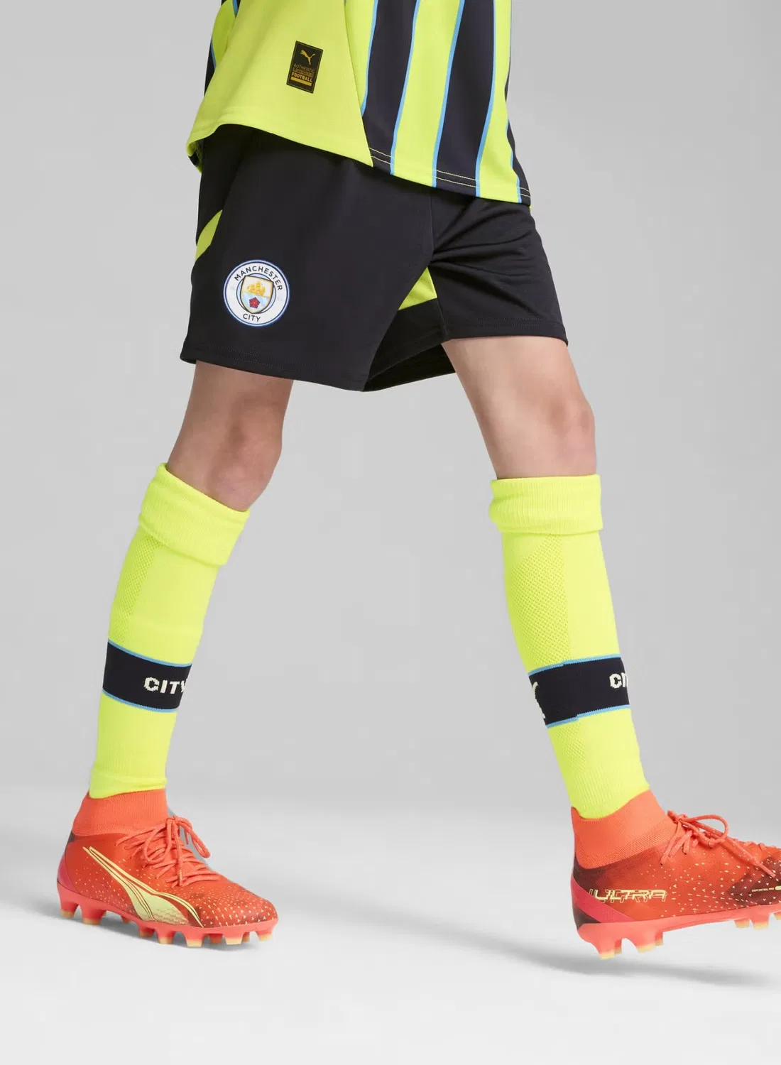 Шорты футбольные детские Manchester City 24/25 Puma, черный
