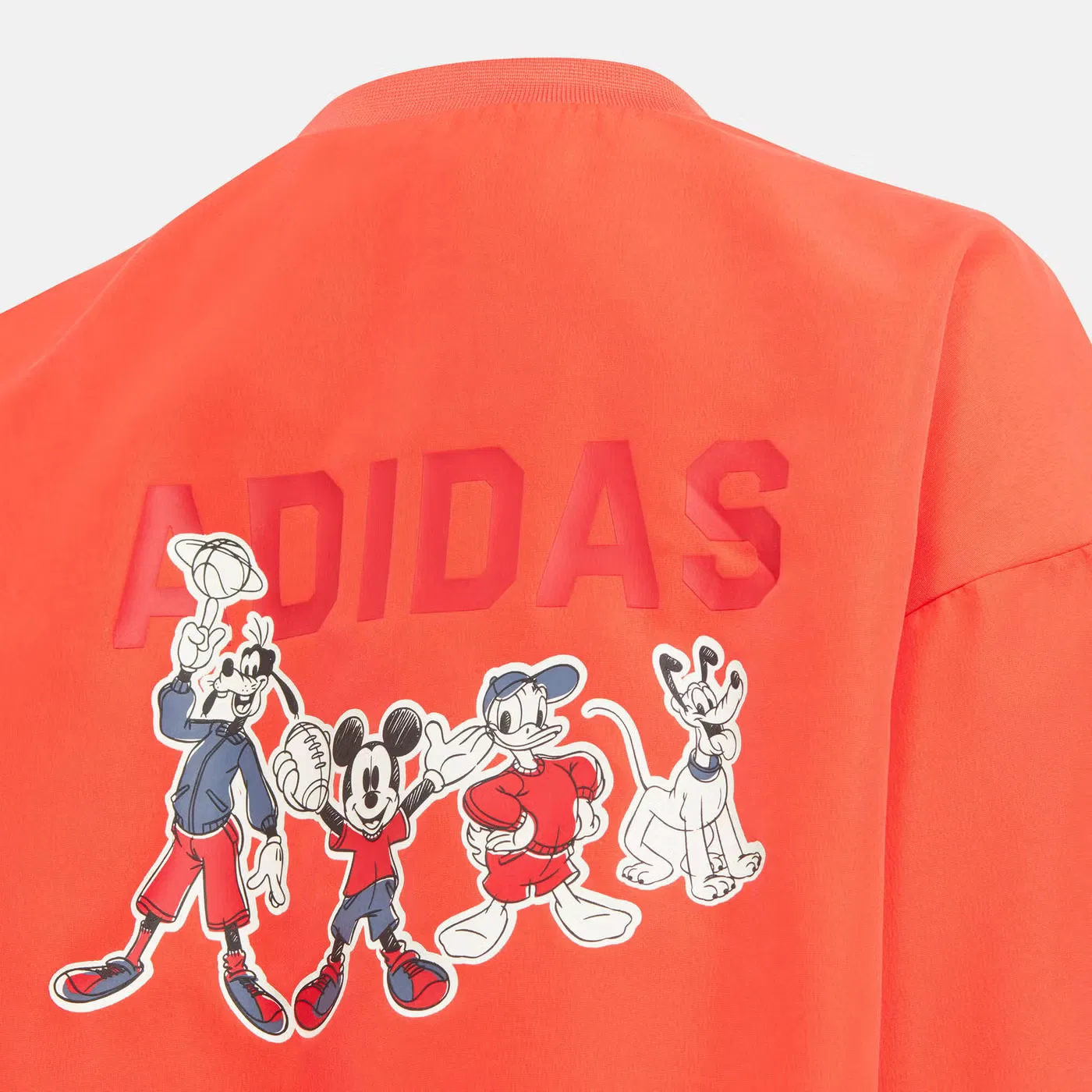 Куртка ветровка с принтом Микки Маус Adidas, красный — фото 3