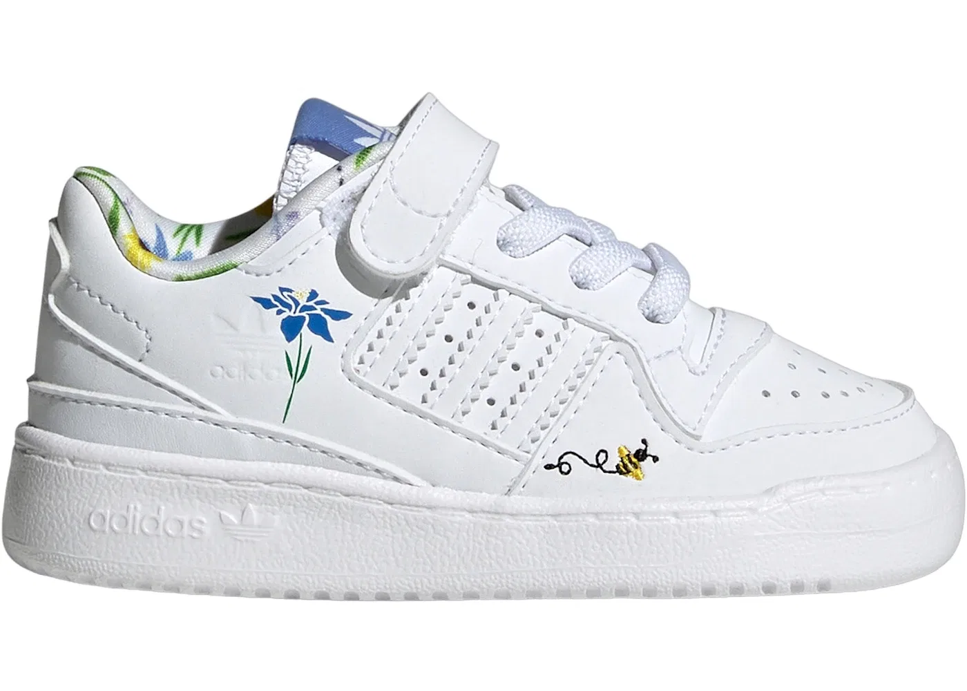 Детские кроссовки с низким верхом Adidas Forum Low, Cloud White Blue Fusion Green