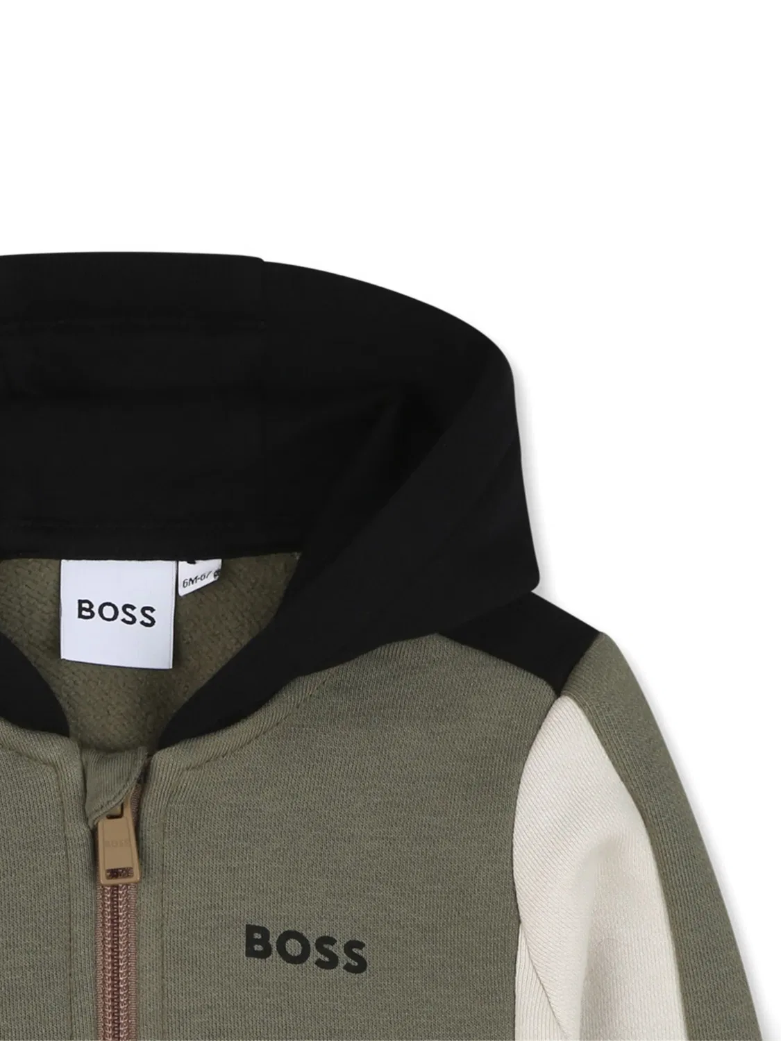 Худи на молнии BOSS, оливковый — фото 2