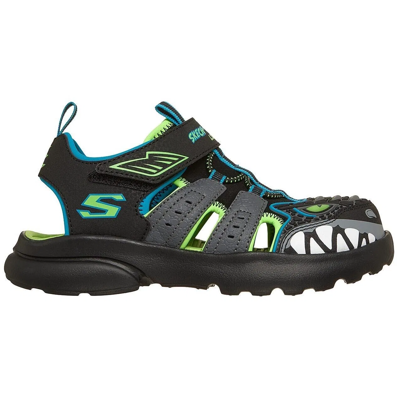 Детские сандалии с закрытым носком Skechers Razor Splash-raptor Quest, Schwarz — фото 3