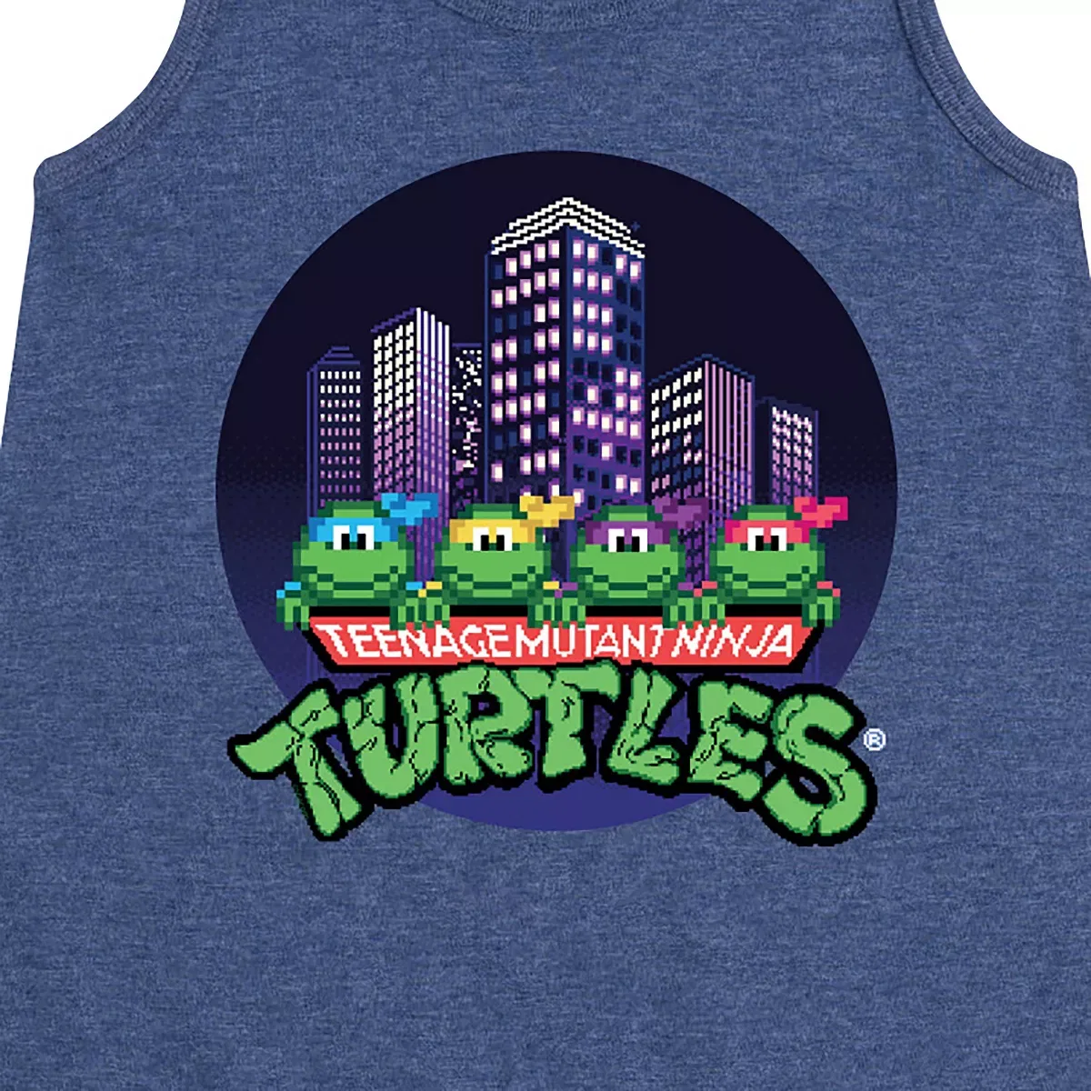 Детское платье-трапеция без рукавов Teenage Mutant Ninja Turtles, Heather Navy — фото 2