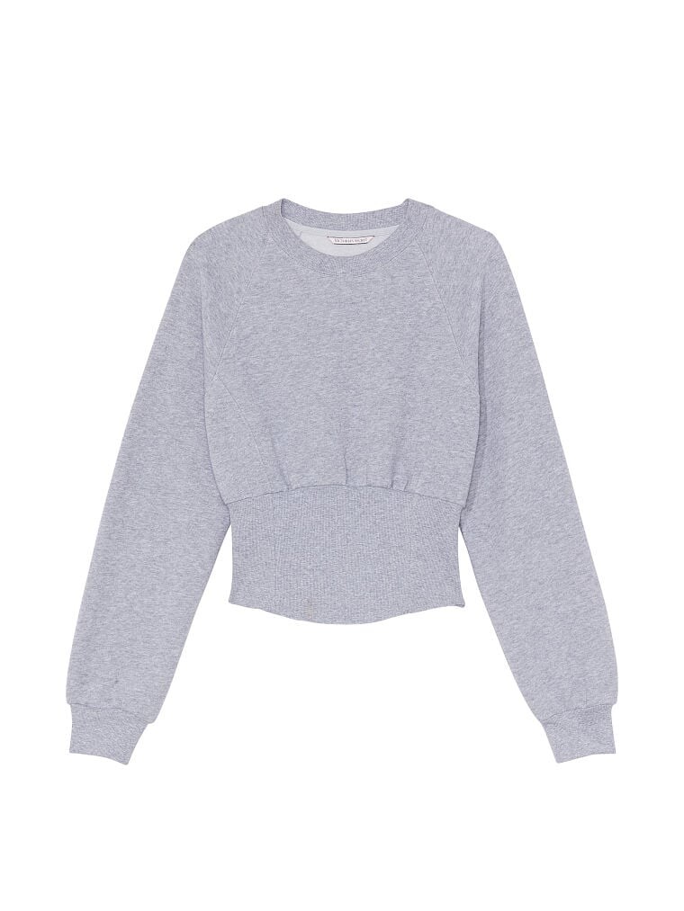 

Свитшот Victoria's Secret Cotton Fleece Corset Crewneck, серый