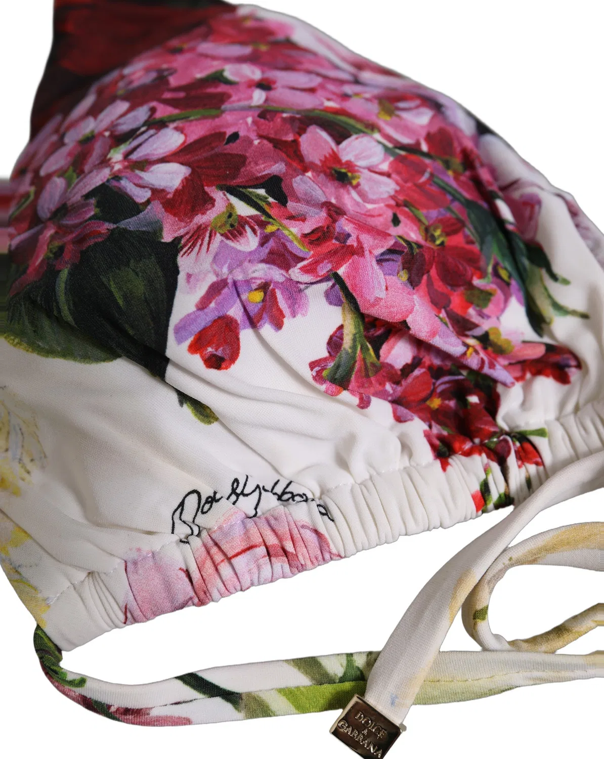 Женский топ бикини с принтом Triangle Bikini Top Dolce & Gabbana, White — фото 4