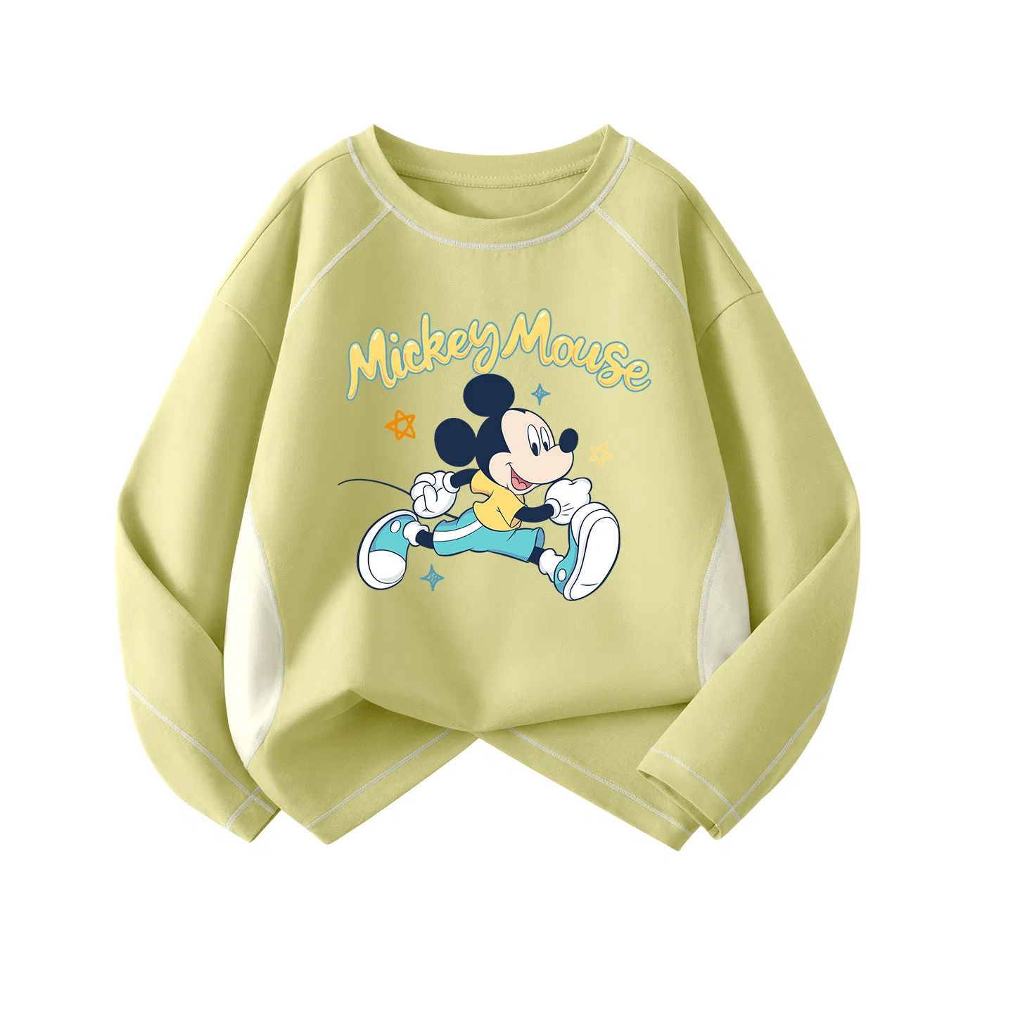 Детская футболка с принтом Disney Kids T Shirts, Crew Neck Thin Stretch, Diquu Hand Lime Yellow