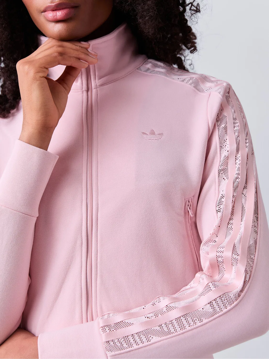 Толстовка с кружевом Firebird Lace, adidas Originals, розовый — фото 4